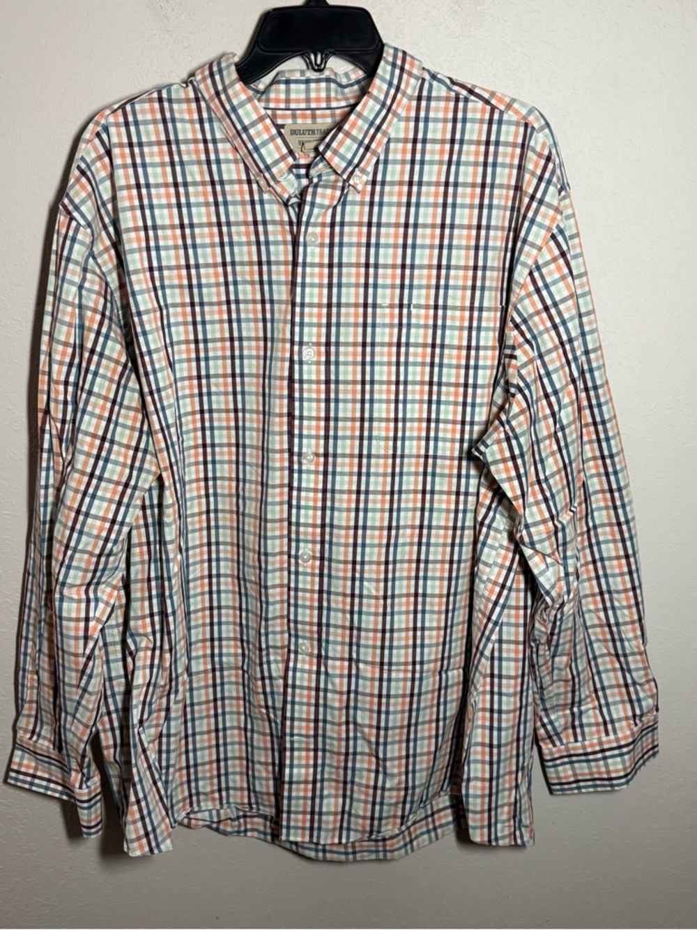 Men 2XL Multicolor Plaid Duluth Relaxed Fot Casual Outdoor Long Sleeve Button Up